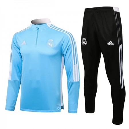 Real Madrid Niño Sudadera De Entrenamiento Trajes 2022/23 Cuarto-Cremallera Azul Claro